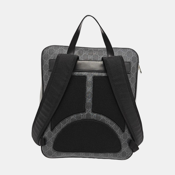 Monogram Coated Canvas Backpack Black