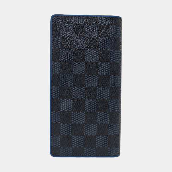 BRAZZA Damier Coated Canvas Blue Wallet