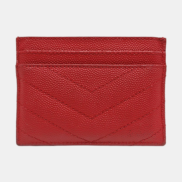 MONOGRAM Quilted Calfskin Red Card Holder