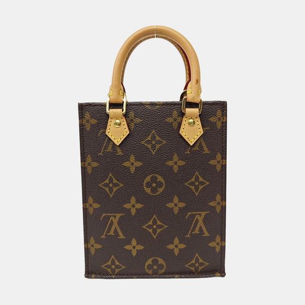 SAC PLAT Mini Monogram Coated Canvas Brown