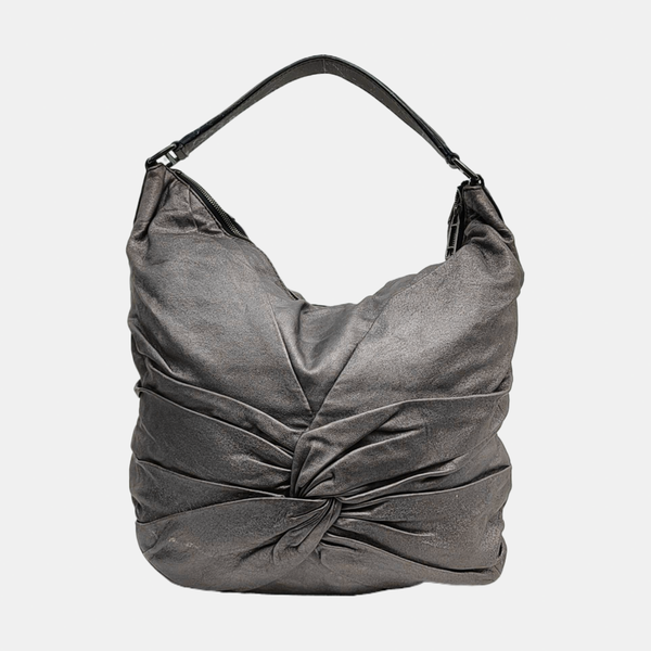 Calfskin Top Handle Bag Gray