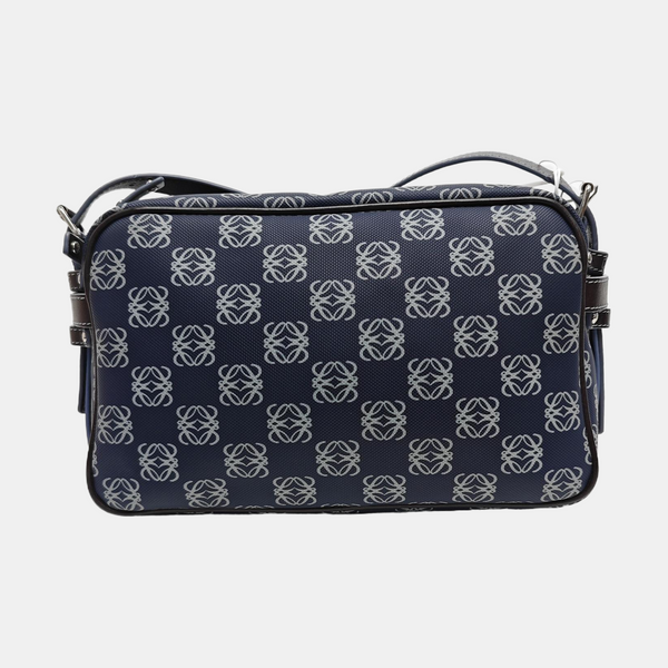 Coated Canvas Shoulder Bag Blue