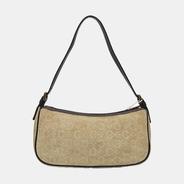 Suede Top Handle Bag Beige