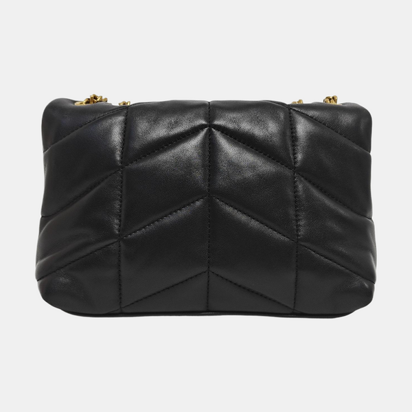 PUFFER Mini Chevron Lambskin Black