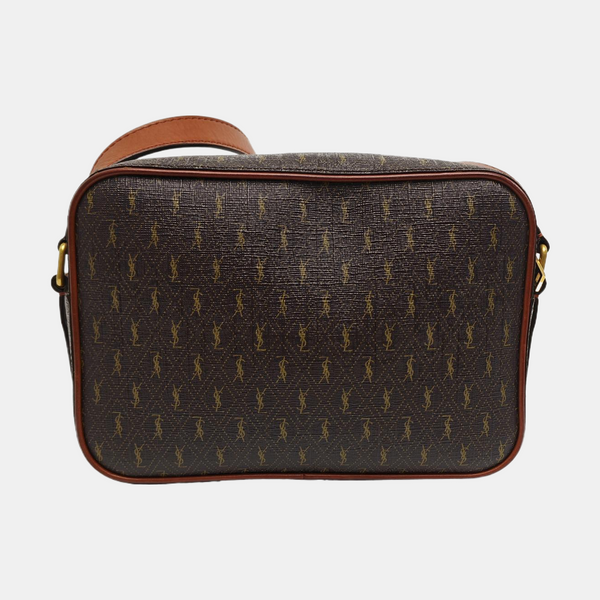 Coated Canvas Shoulder Bag Brown