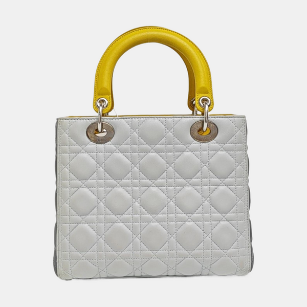 Lady Dior Medium Cannage Lambskin Gray