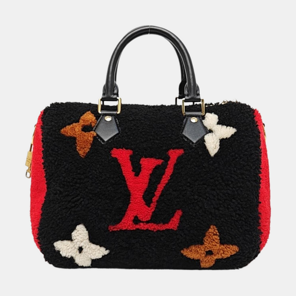 SPEEDY 25 Monogram Wool Black