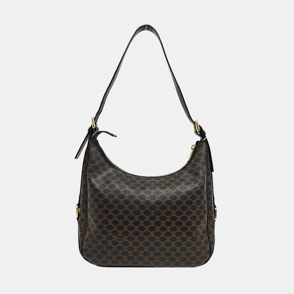 Coated Canvas Shoulder Bag Black