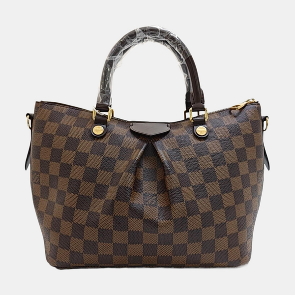 SIENA Damier Ebene Coated Canvas Brown