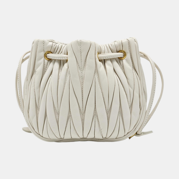 Matelassé Quilted Lambskin White