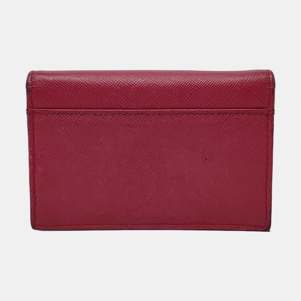 Saffiano Calfskin Card Holder Red