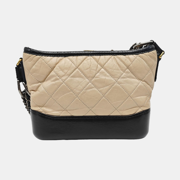 GABRIELLE Small Quilted Calfskin Beige