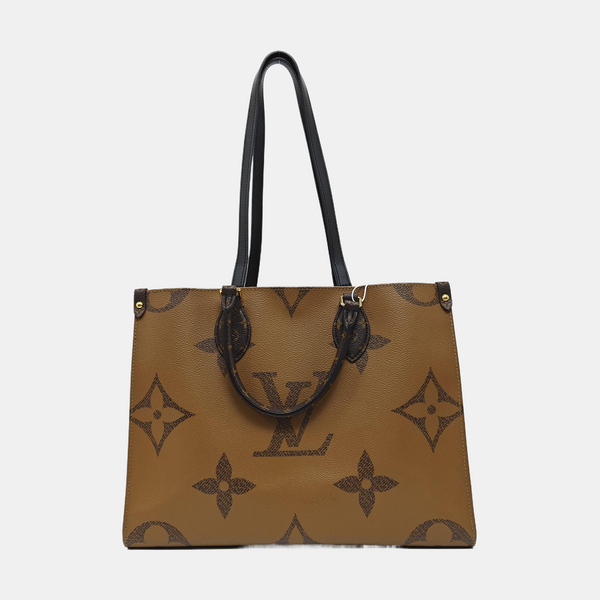 Authenticated pre-owned ONTHEGO MM Monogram Coated Canvas Brown - Tote Bag at Looply