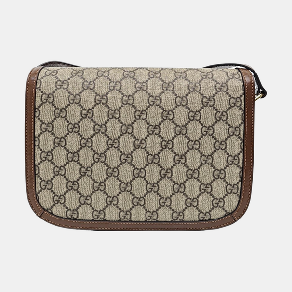 Horsebit 1955 Medium Monogram Coated Canvas Beige