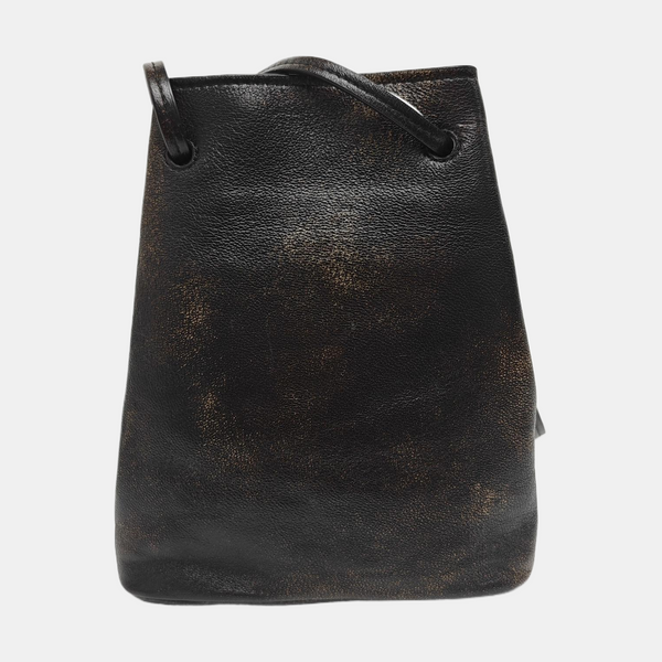 Lambskin Bucket Bag Mini Brown