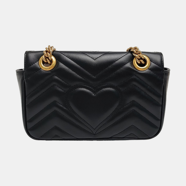 GG Marmont Small Quilted Calfskin Black