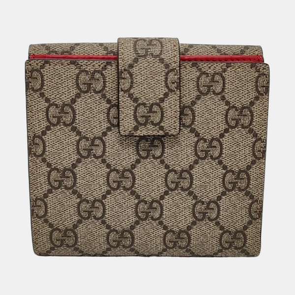 GG Supreme Monogram Coated Canvas Gray Wallet