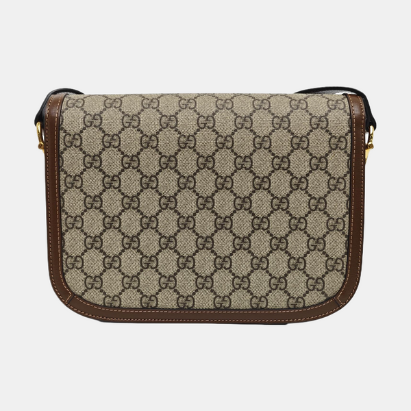 Horsebit 1955 Medium Monogram Coated Canvas Beige