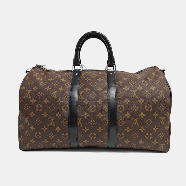 KEEPALL 45 Monogram Coated Canvas Brown