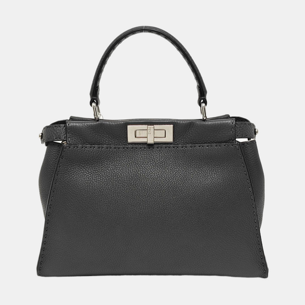 Authenticated pre-owned Peekaboo Medium Calfskin Gray - Tote Bag at Looply