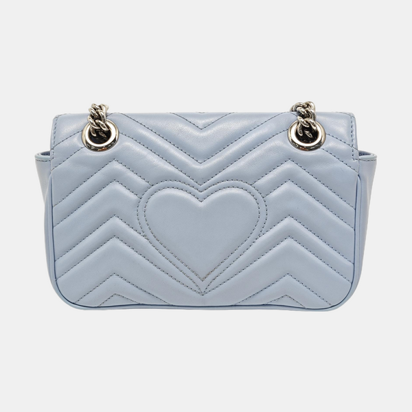 GG Marmont Small Quilted Calfskin Blue