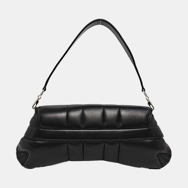 Horsebit Chain Medium Quilted Lambskin Black