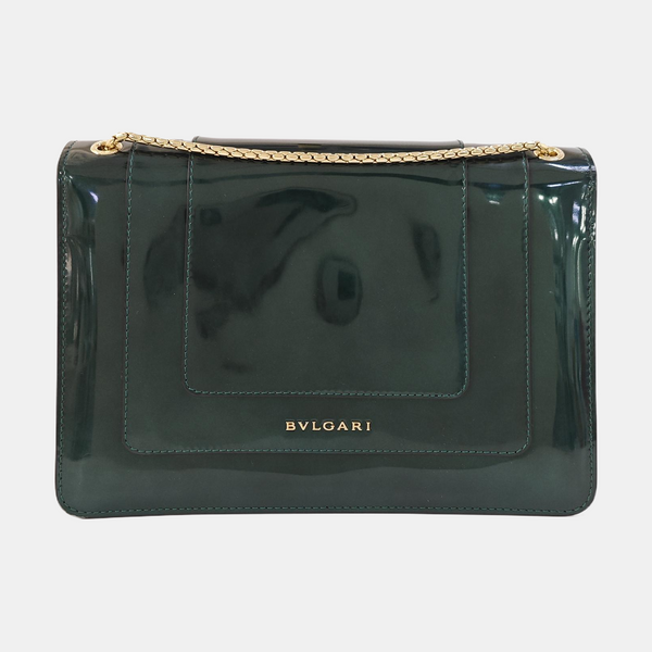SERPENTI FOREVER Quilted Patent Leather Green