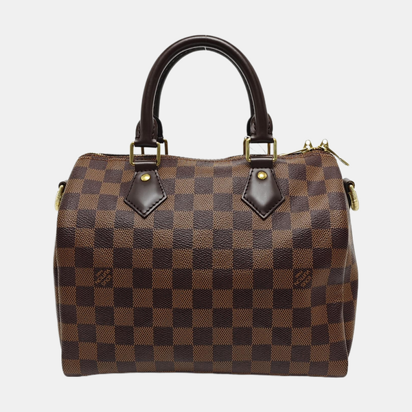 SPEEDY 25 Damier Ebene Coated Canvas Brown