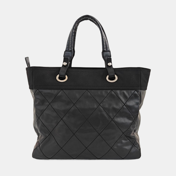 PARIS BIARRITZ Large Quilted Coated Canvas Black