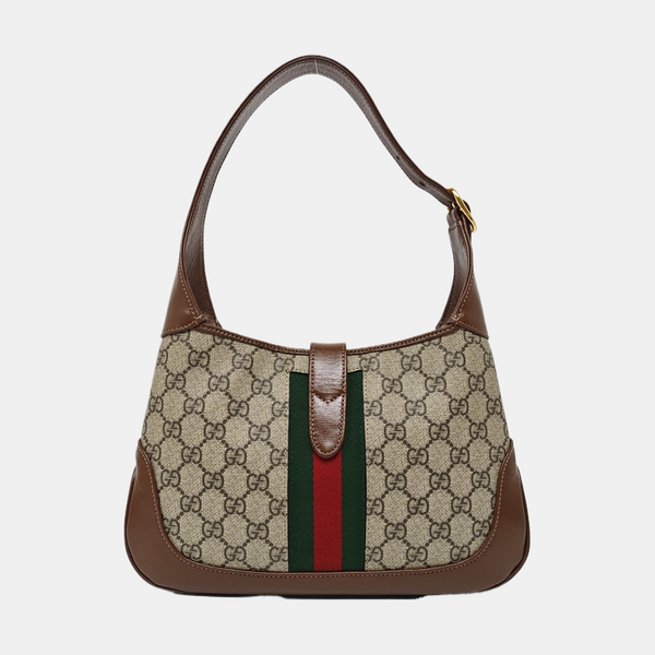 Authenticated pre-owned Jackie 1961 Small Monogram Coated Canvas Beige - Shoulder Bag at Looply