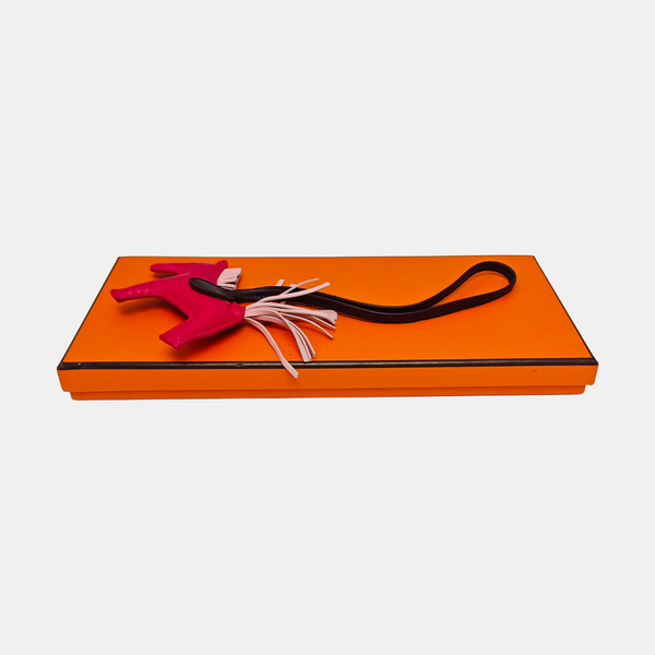 Leather Bag Charm Red
