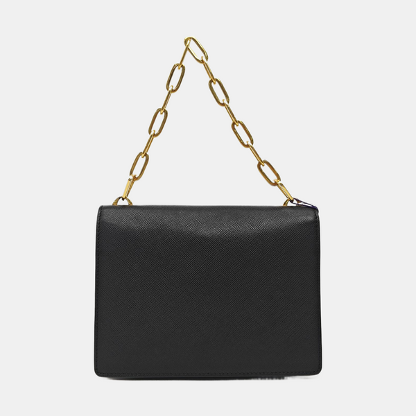 Saffiano Calfskin Shoulder Bag Black