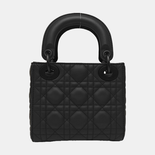 Lady Dior Mini Cannage Calfskin Black