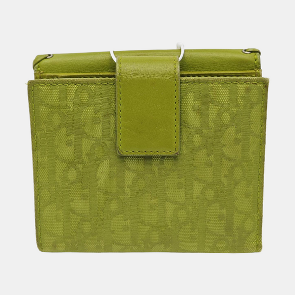 Oblique Leather Wallet Green