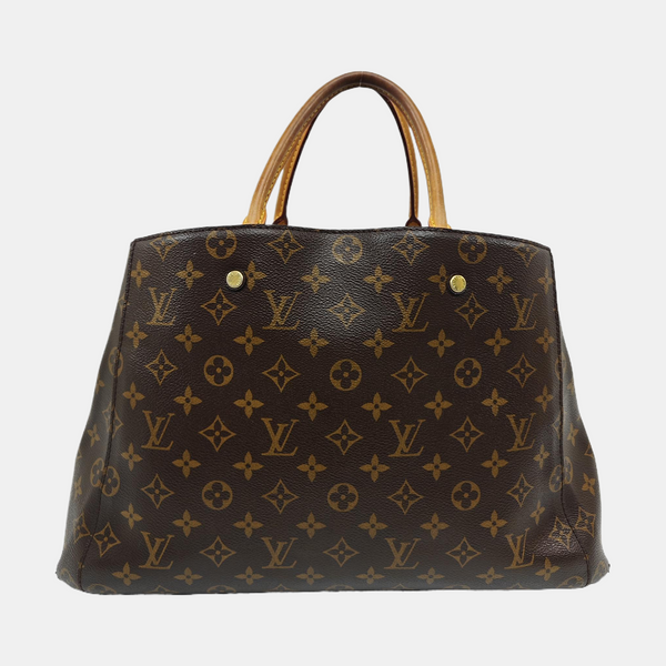 MONTAIGNE GM Monogram Coated Canvas Brown