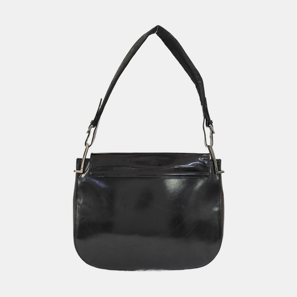 Patent Leather Shoulder Bag Black