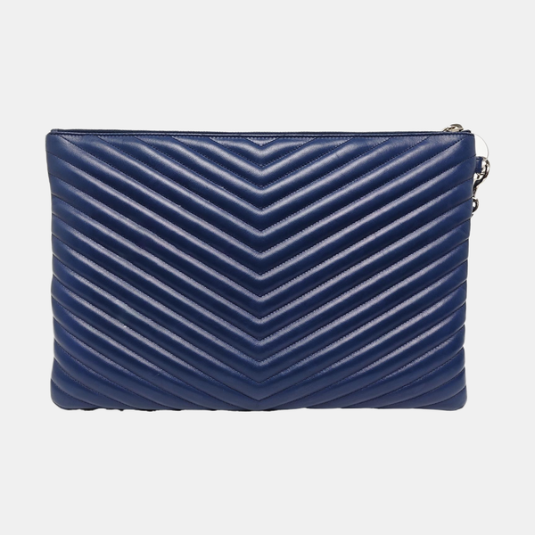 MONOGRAM Chevron Calfskin Blue
