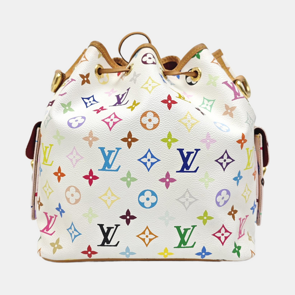 LV × TM NÉONOÉ MM Monogram Coated Canvas White