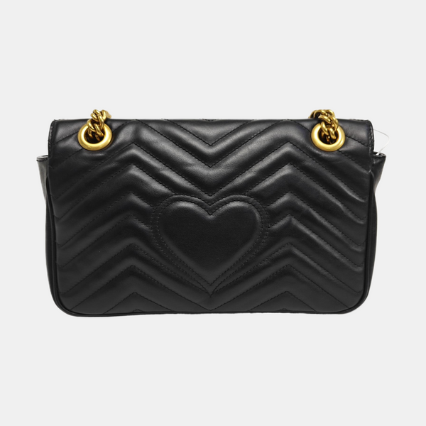 GG Marmont Medium Quilted Calfskin Black