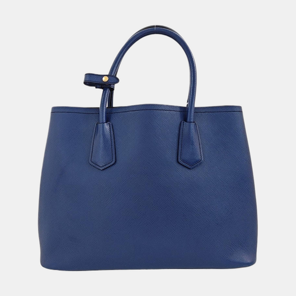 Double Large Saffiano Calfskin Blue