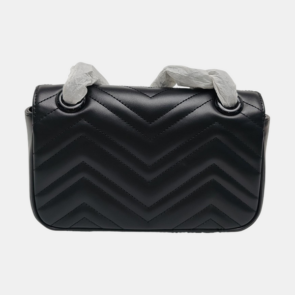 GG Marmont Small Quilted Calfskin Black