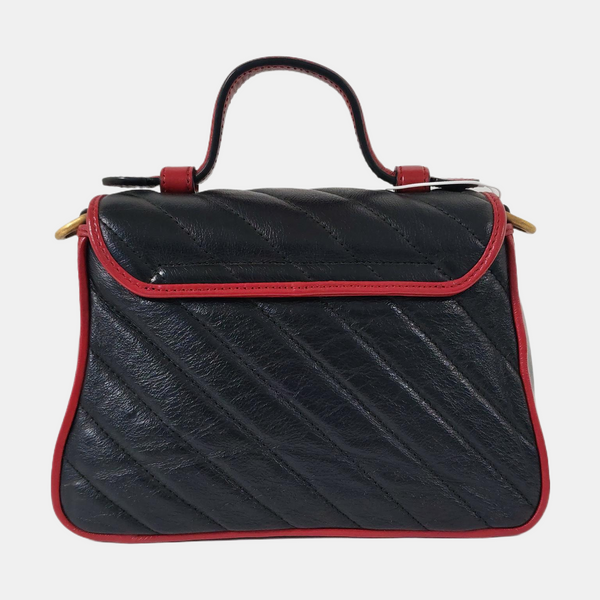 GG Marmont Mini Quilted Calfskin Black