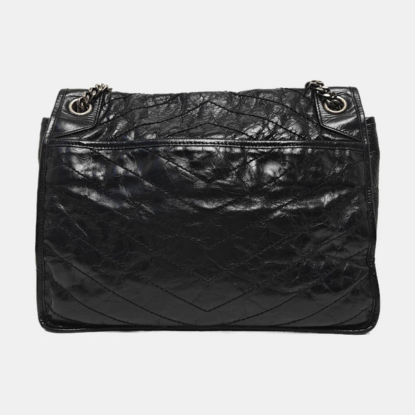 NIKI Large Chevron Calfskin Black
