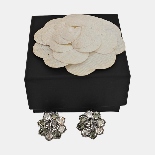 Synthetic Crystal Gray Stud Earrings