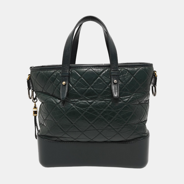 GABRIELLE Medium Quilted Calfskin Green