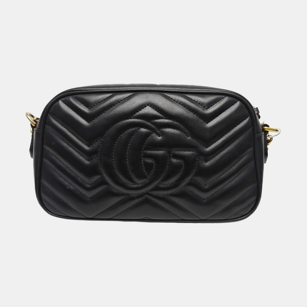 GG Marmont Small Quilted Calfskin Black