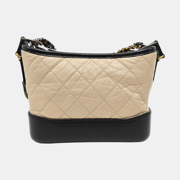 GABRIELLE Small Quilted Calfskin Beige