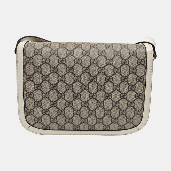 Horsebit 1955 Small Monogram Coated Canvas Beige