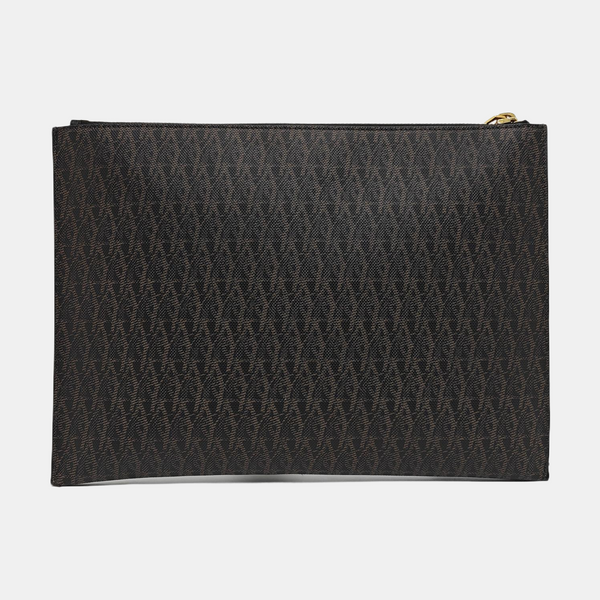Coated Canvas Clutch Black