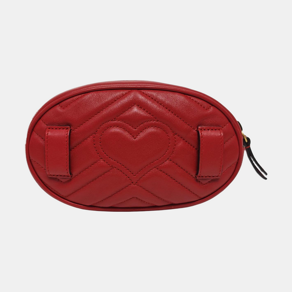 Authenticated pre-owned GG Marmont Quilted Calfskin Red - Belt Bag at Looply
